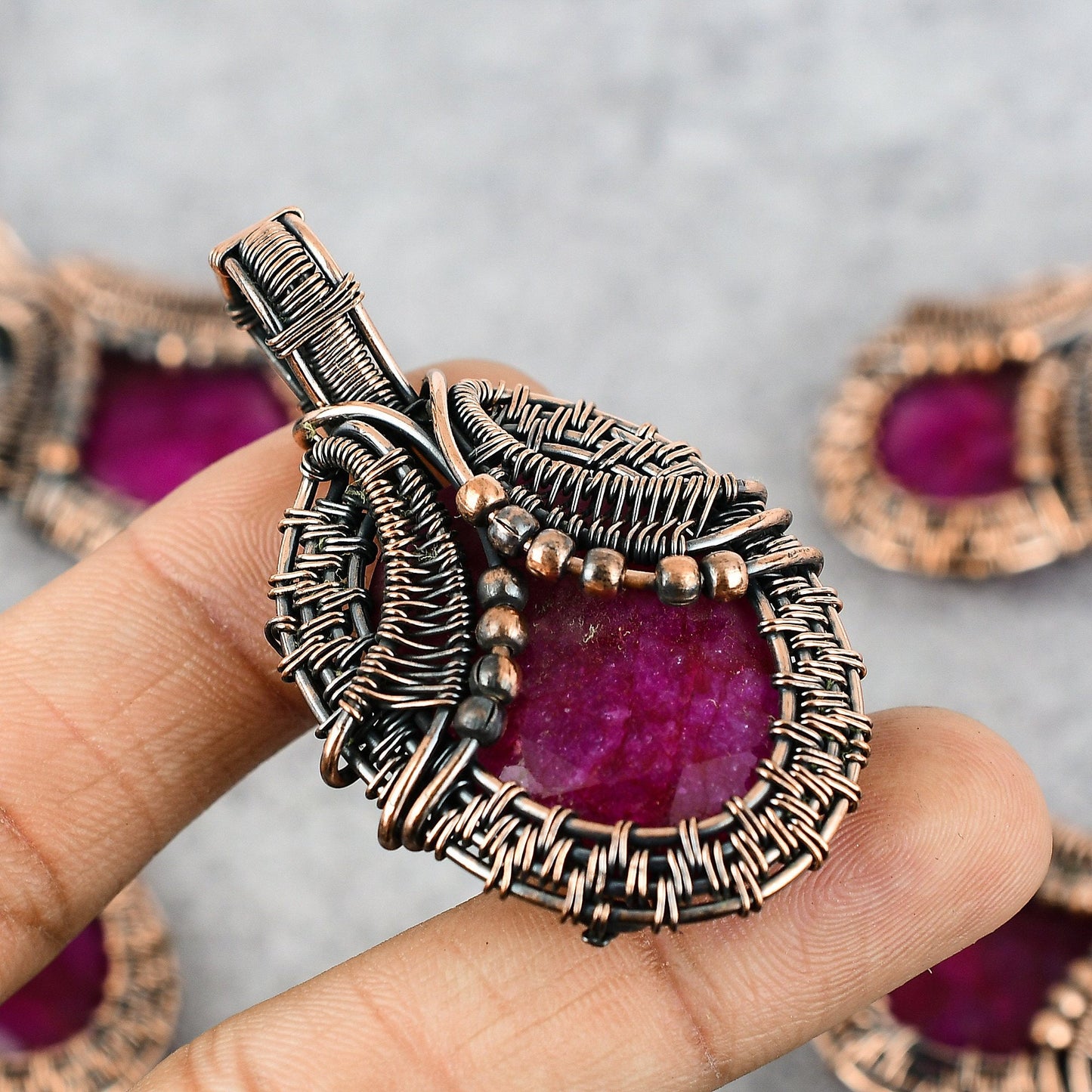 Kashmir Red Ruby Gemstone Pendant