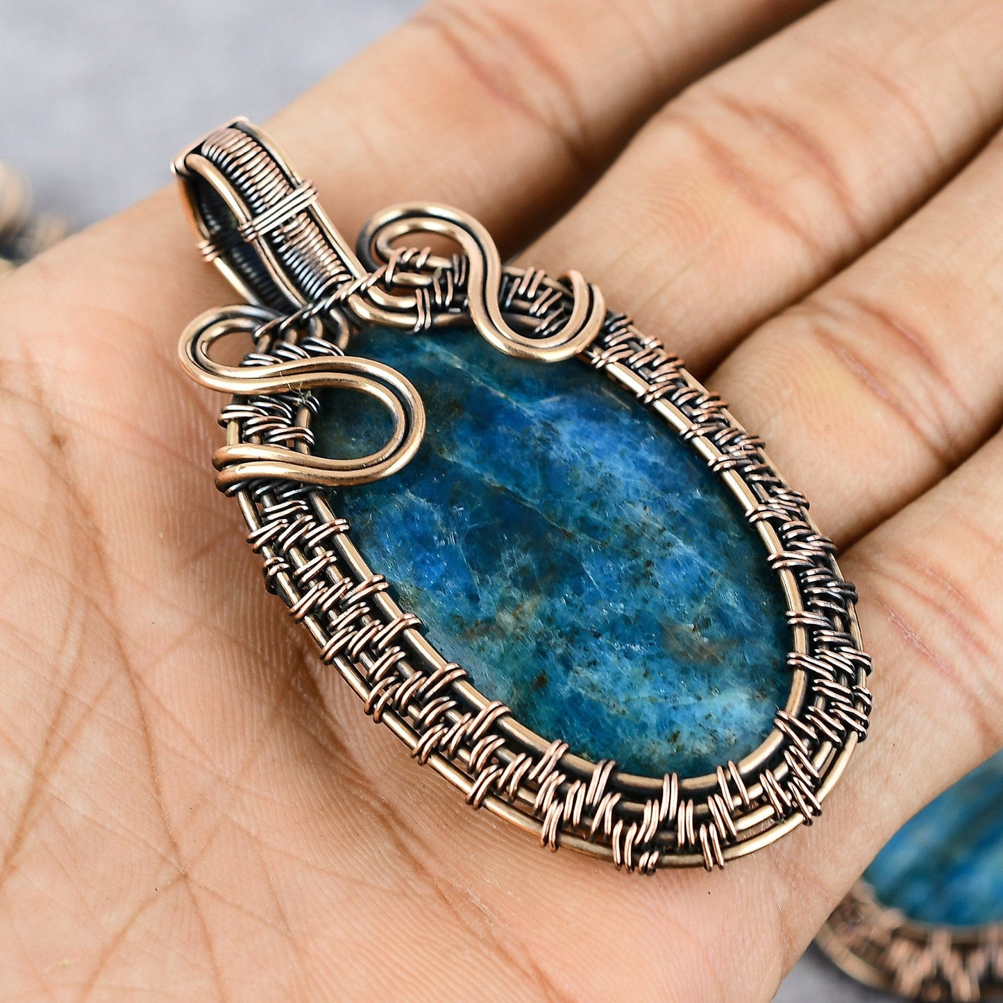 Neon Blue Apatite Gemstone Pendant