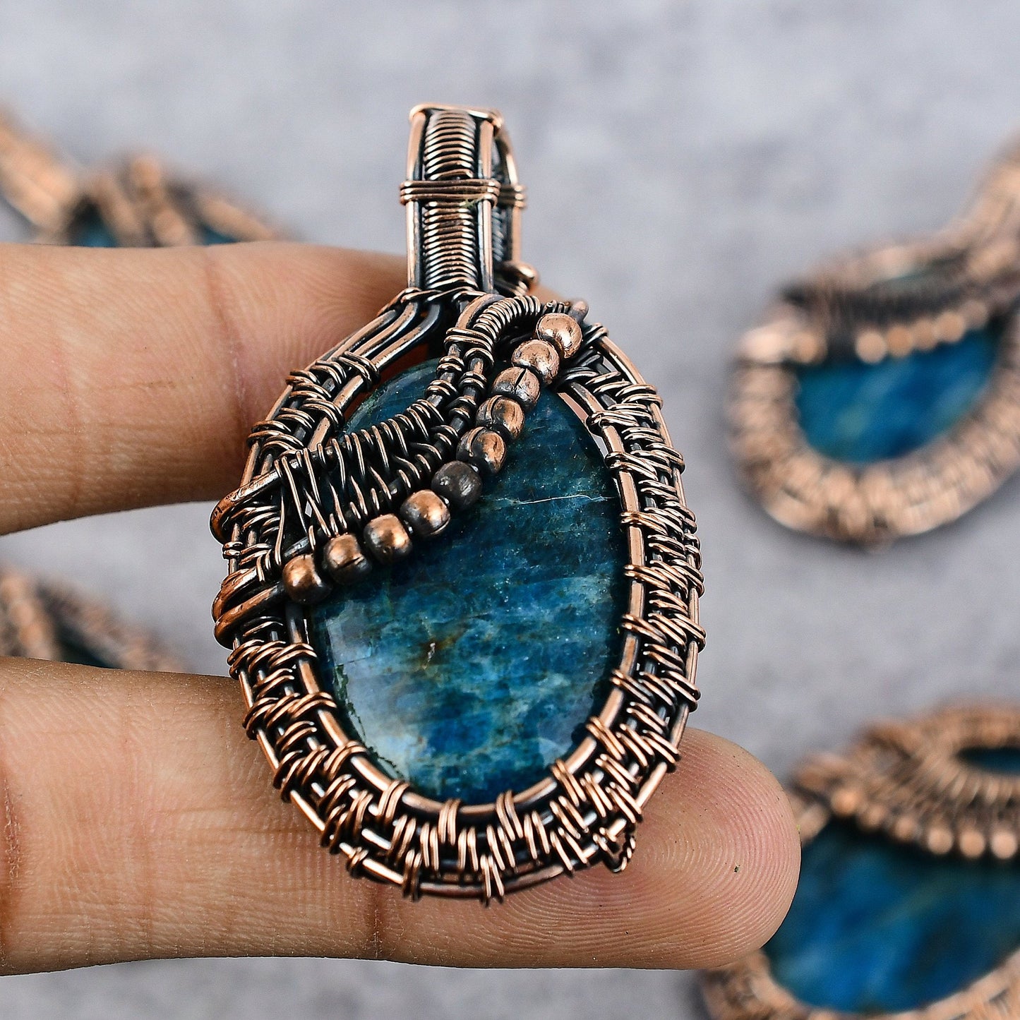Neon Blue Apatite Gemstone Pendant