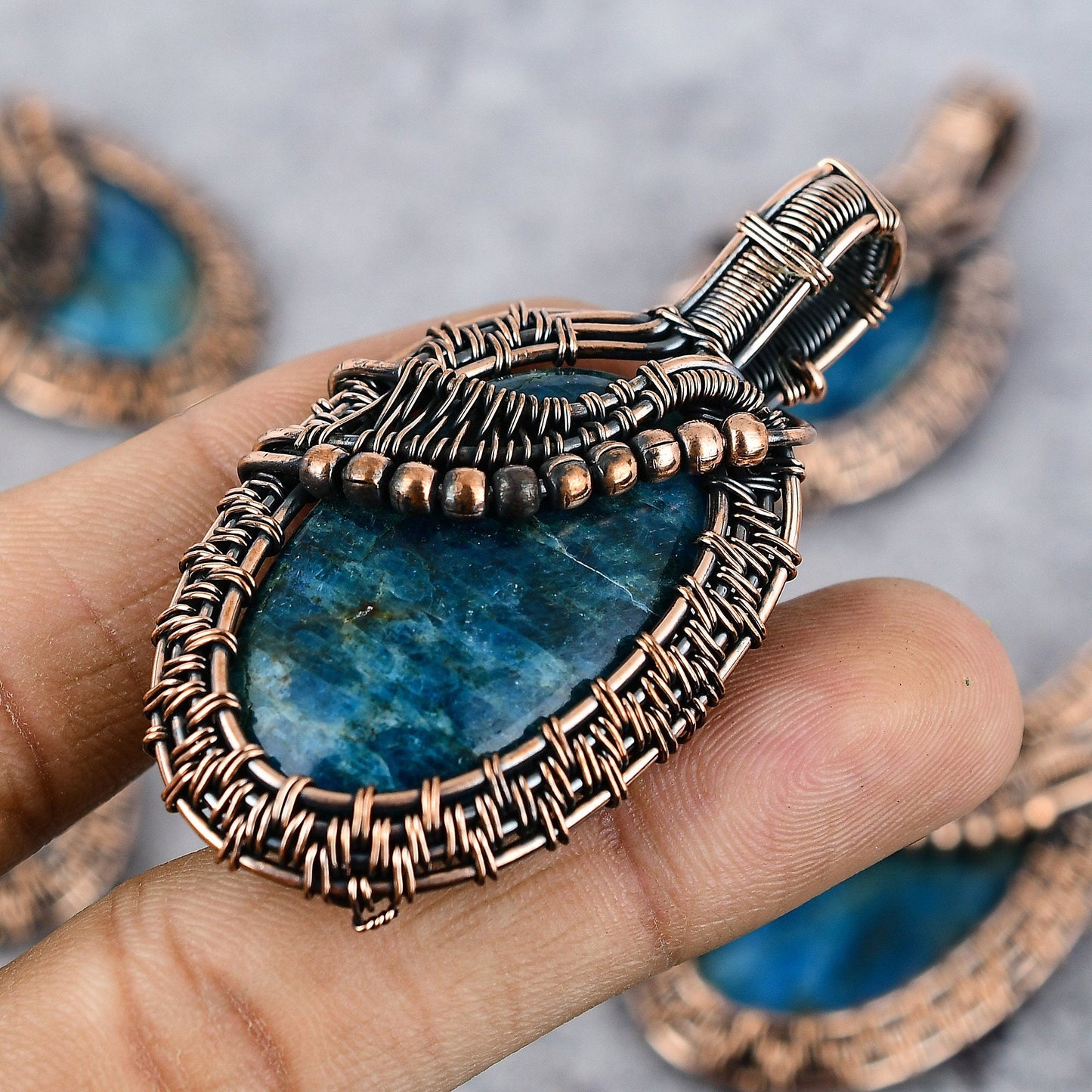Neon Blue Apatite Gemstone Pendant
