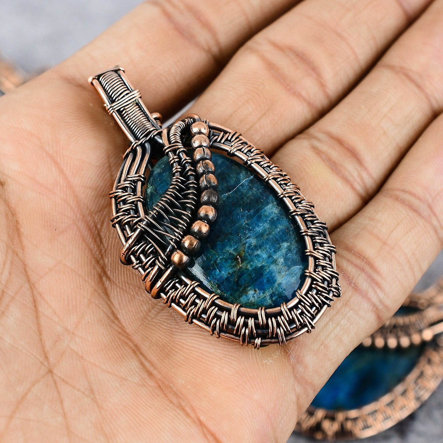 Neon Blue Apatite Gemstone Pendant
