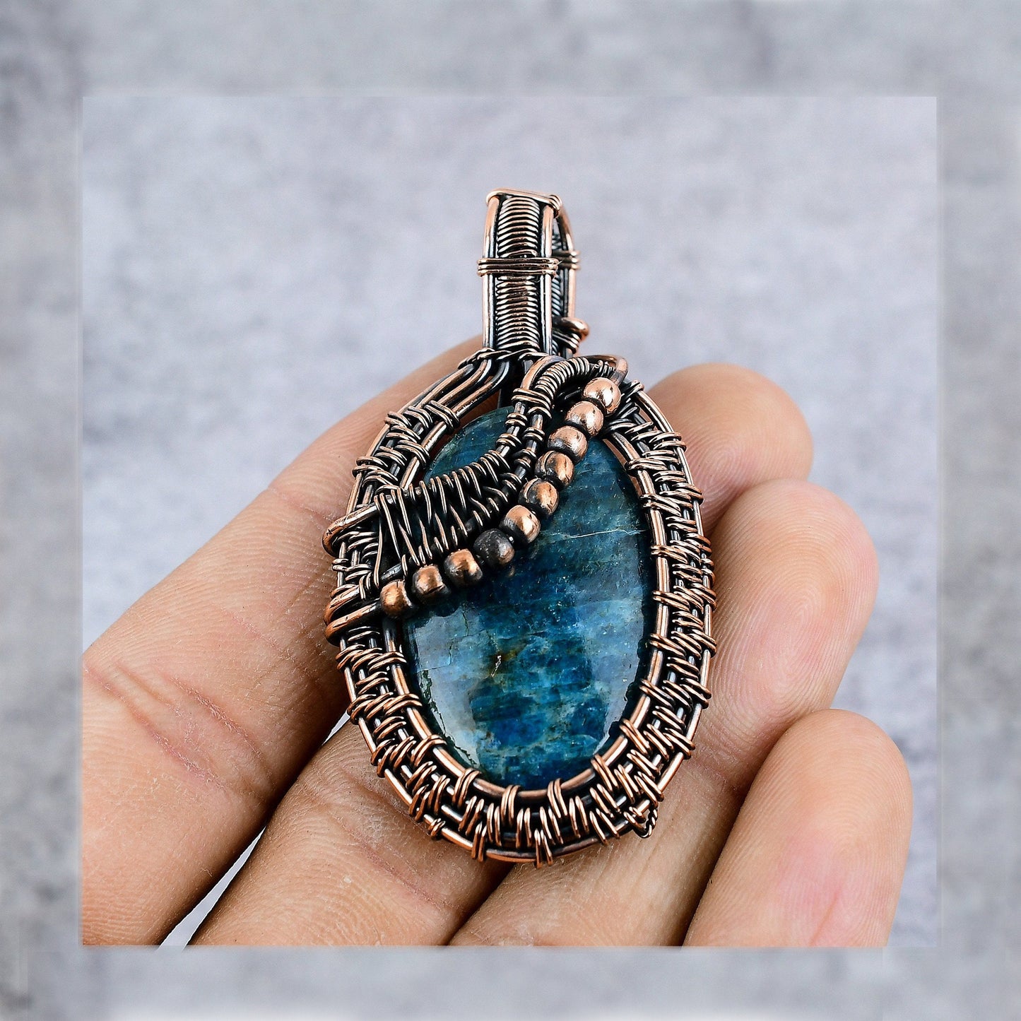 Neon Blue Apatite Gemstone Pendant