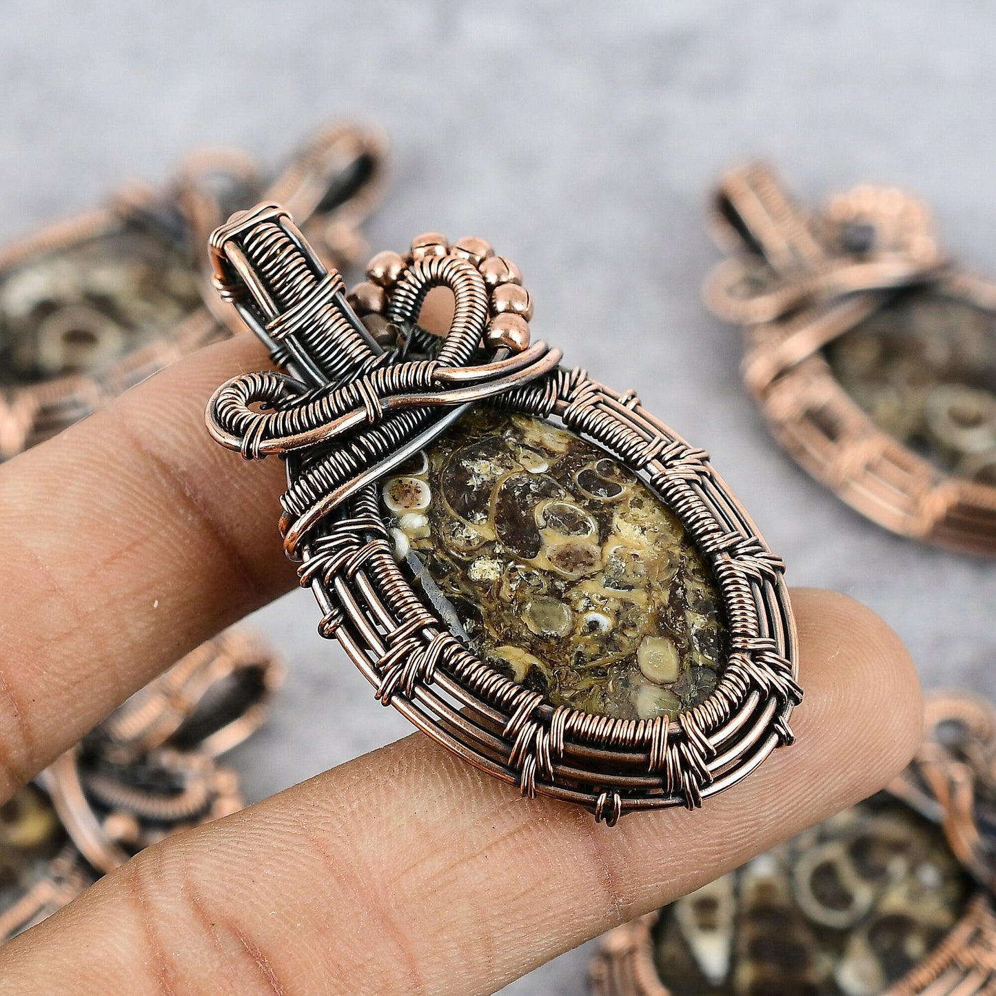 Brown Turritella Gemstone Pendant