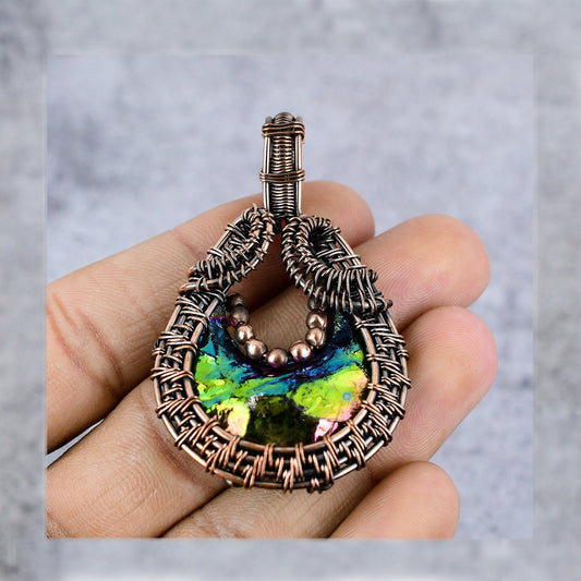 Blue-Green Druzy Gemstone Pendant