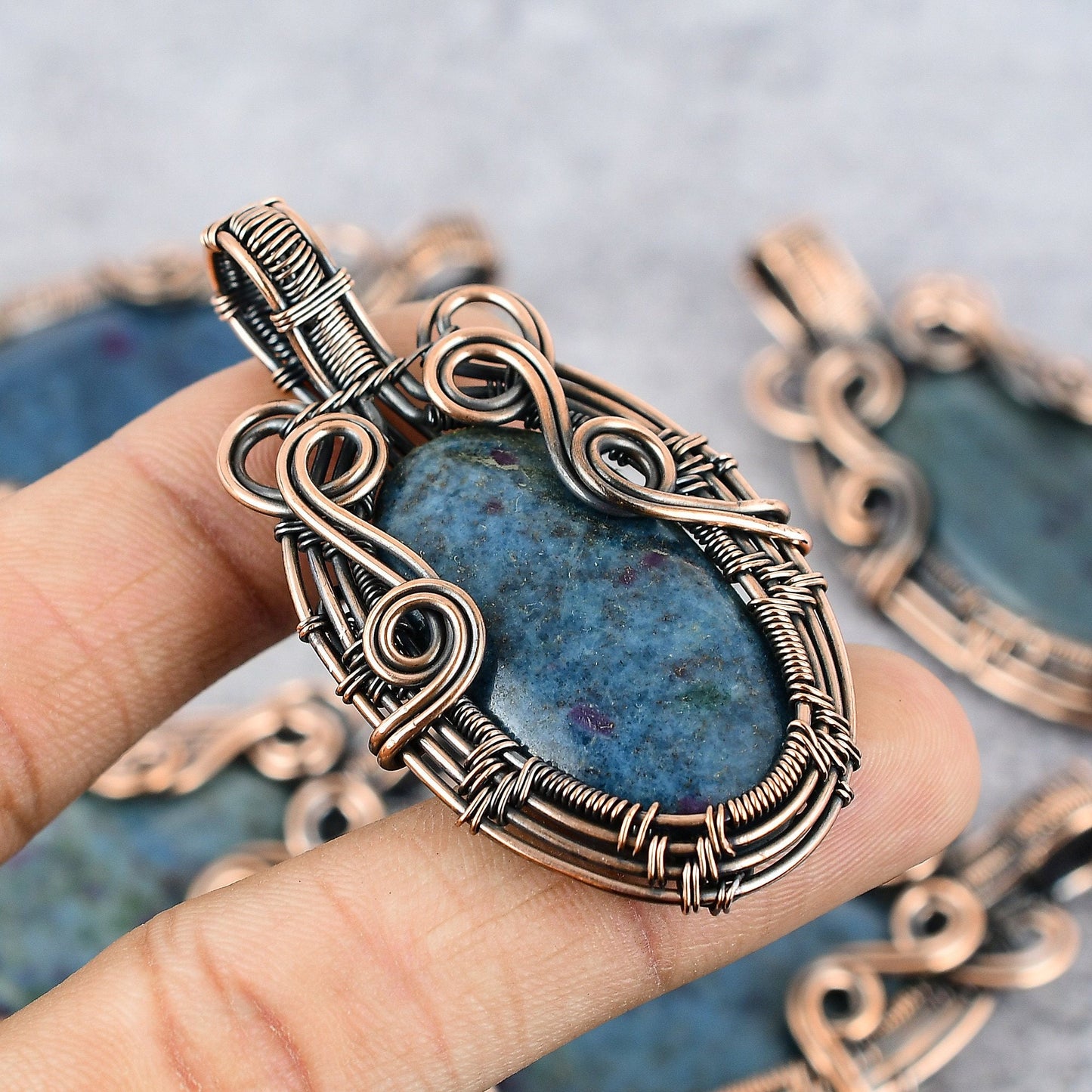 Blue Ruby Kyanite Gemstone Pendant