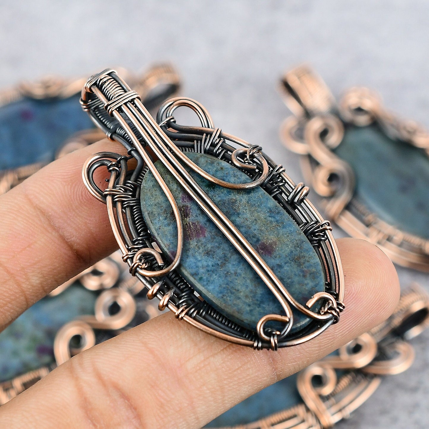 Blue Ruby Kyanite Gemstone Pendant