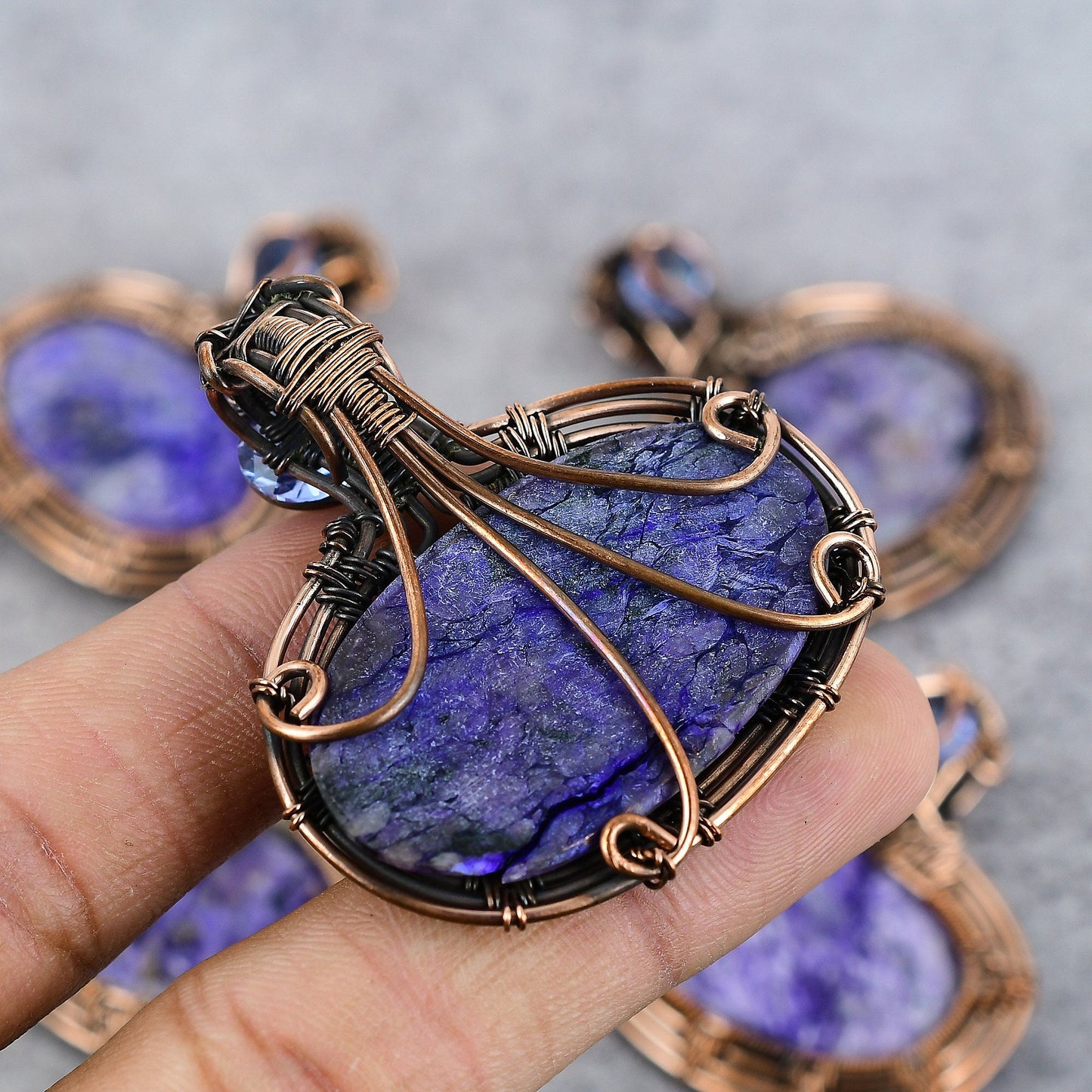 Blue Dendrite Opal Gemstone Pendant