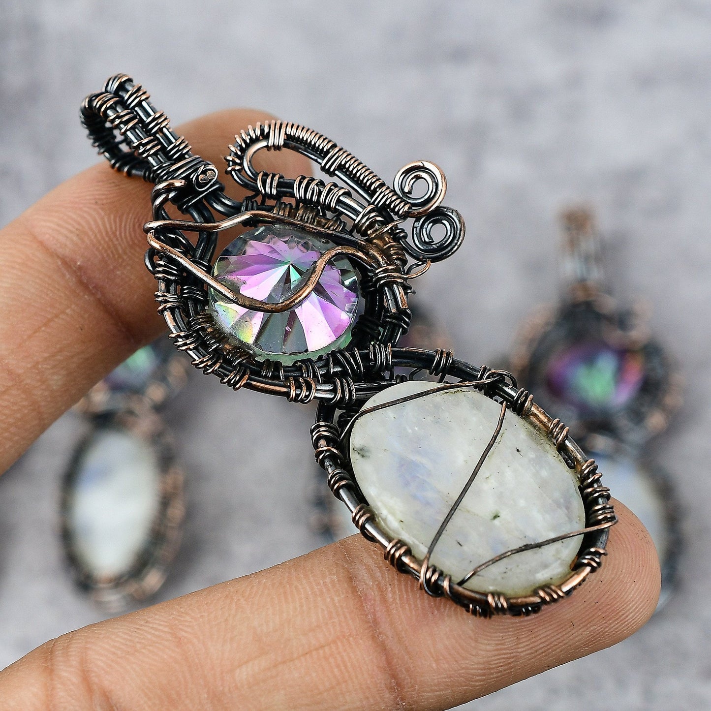 Rainbow Moonstone Gemstone Pendant