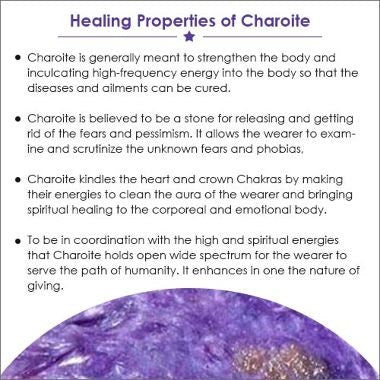 Purple Charoite Gemstone Copper Pendant