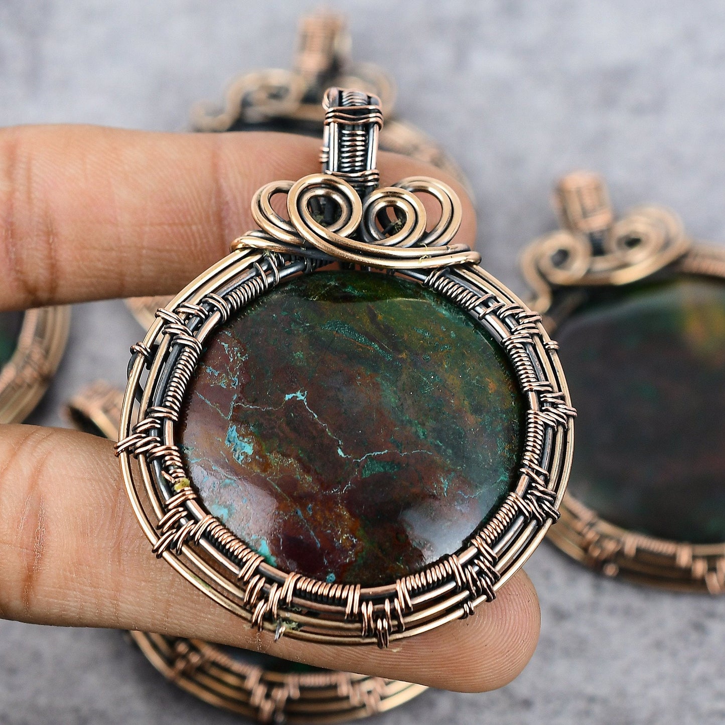 Blue African Azurite Gemstone Pendant