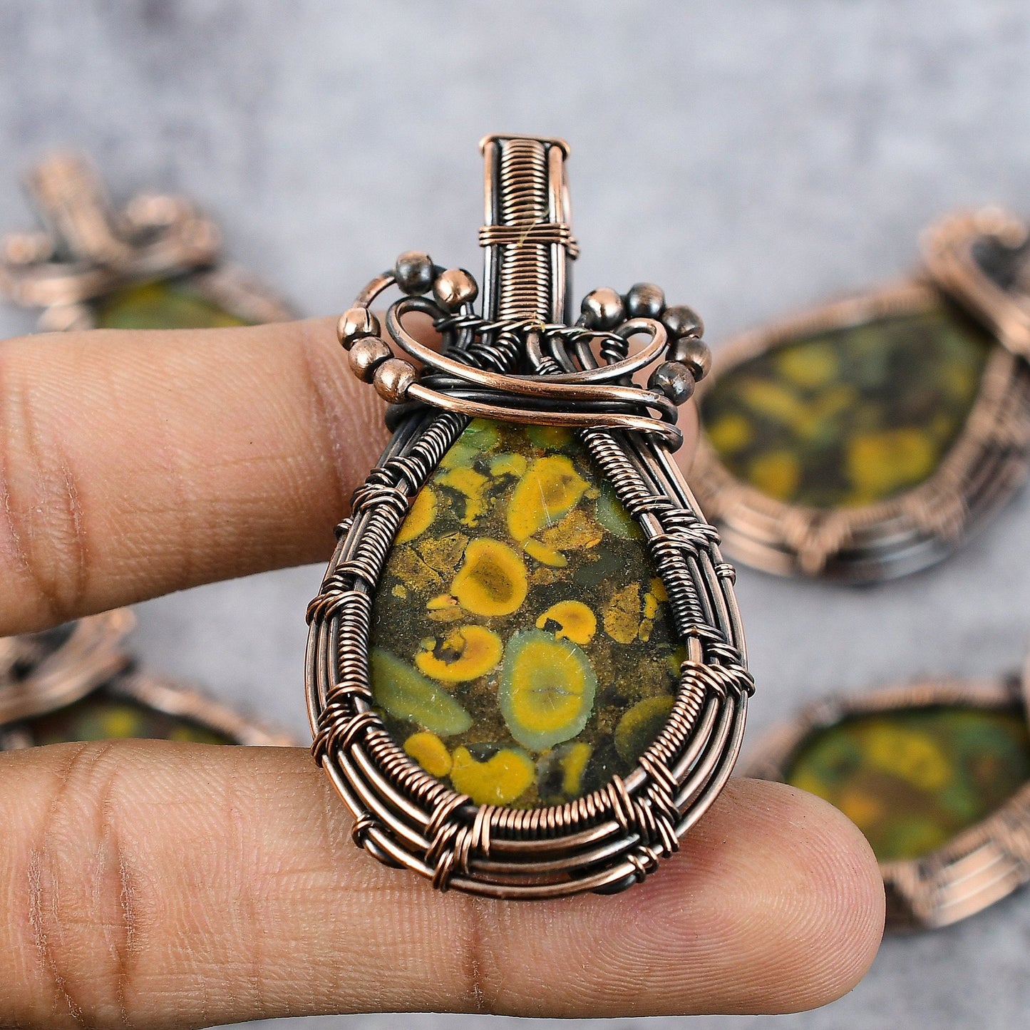 Multicolor Fruit Jasper Gemstone Pendant