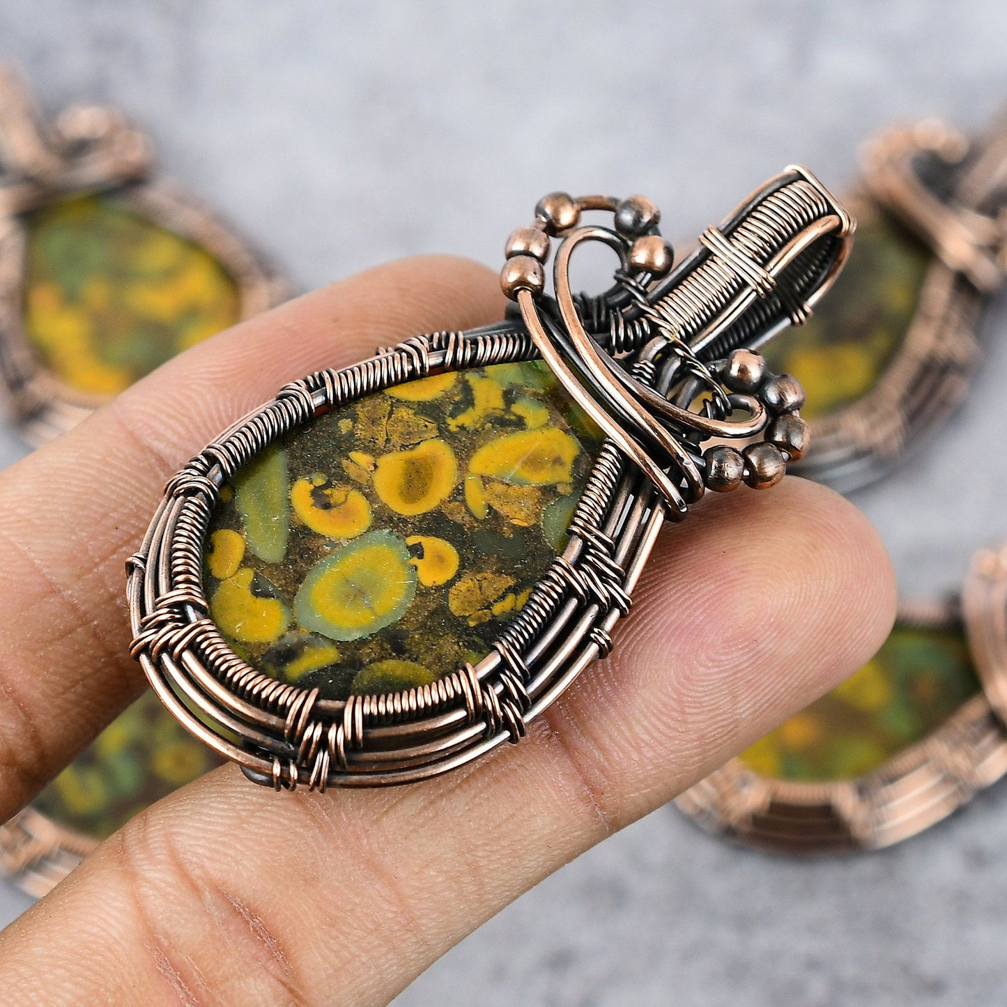 Multicolor Fruit Jasper Gemstone Pendant