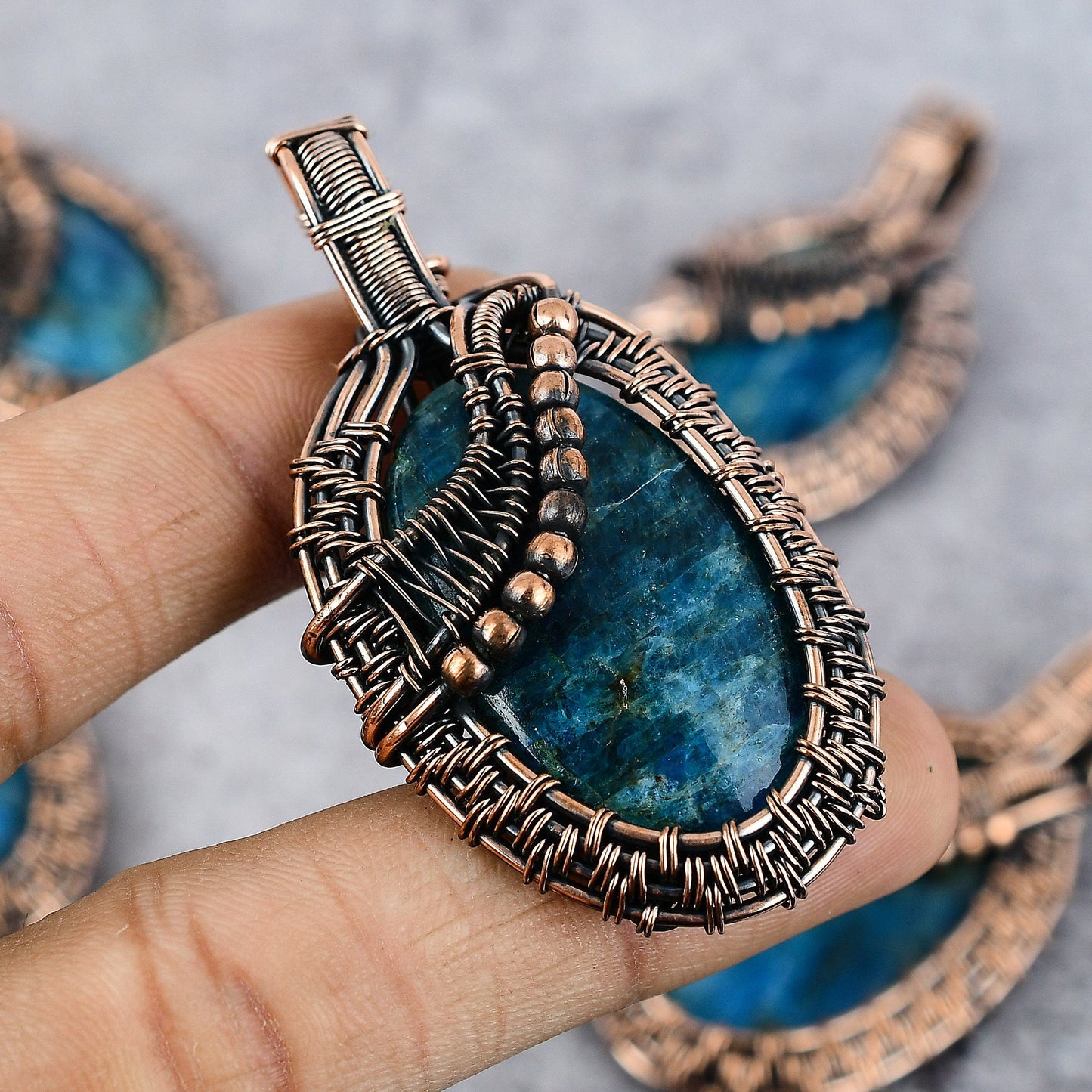Neon Blue Apatite Gemstone Pendant