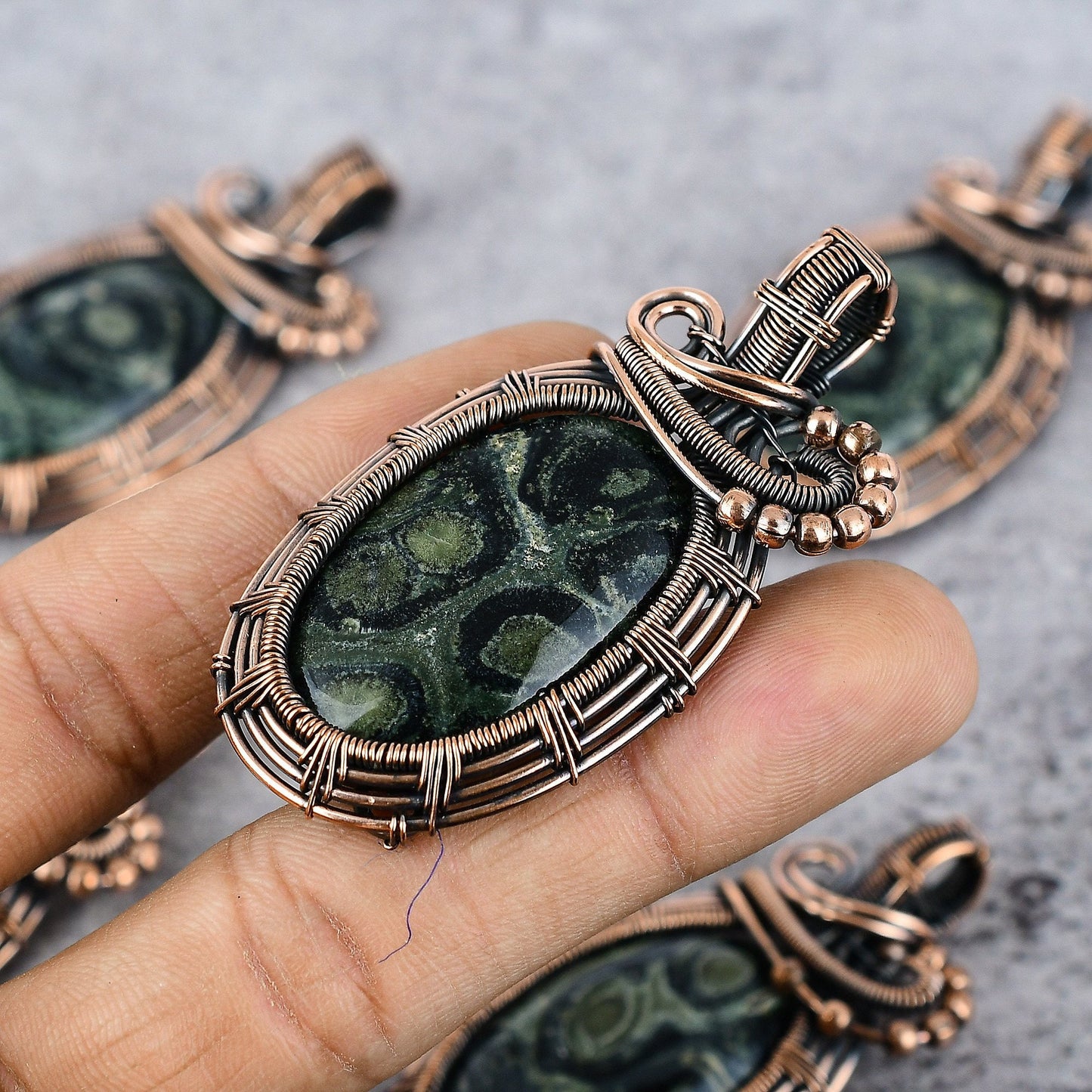 Black Galaxy Jasper Gemstone Pendant