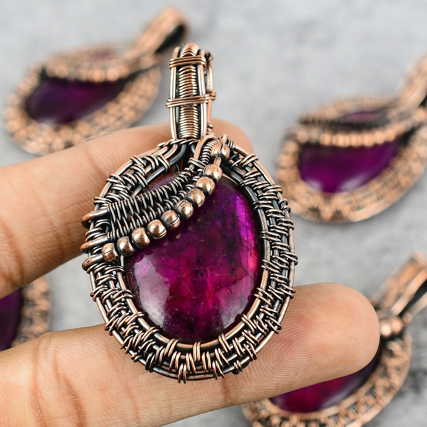 Pink Fire Labradorite Gemstone Pendant