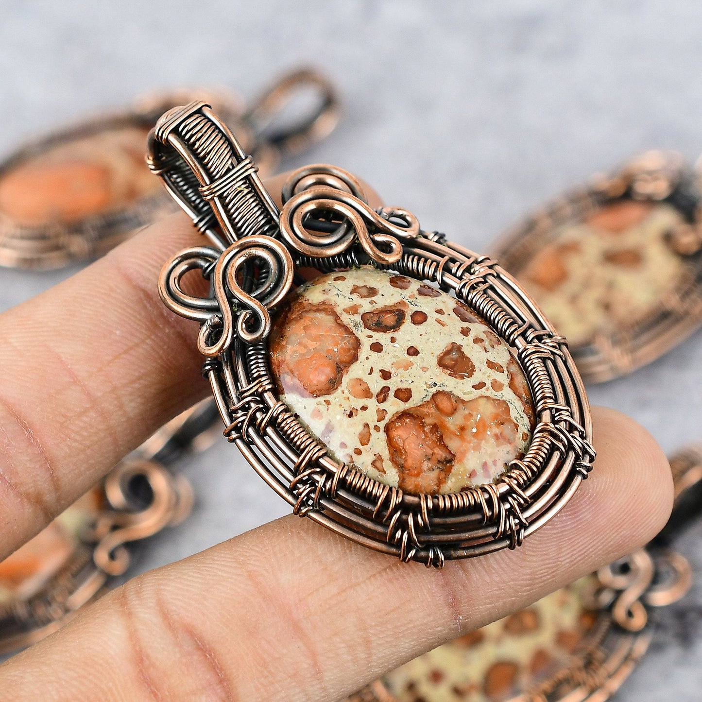 Brown Asteroid Jasper Gemstone Pendant