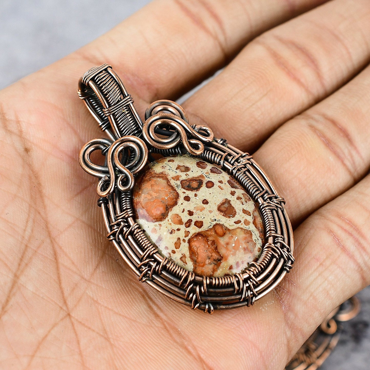 Brown Asteroid Jasper Gemstone Pendant
