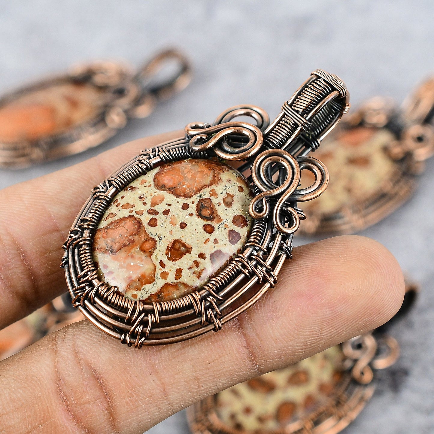 Brown Asteroid Jasper Gemstone Pendant