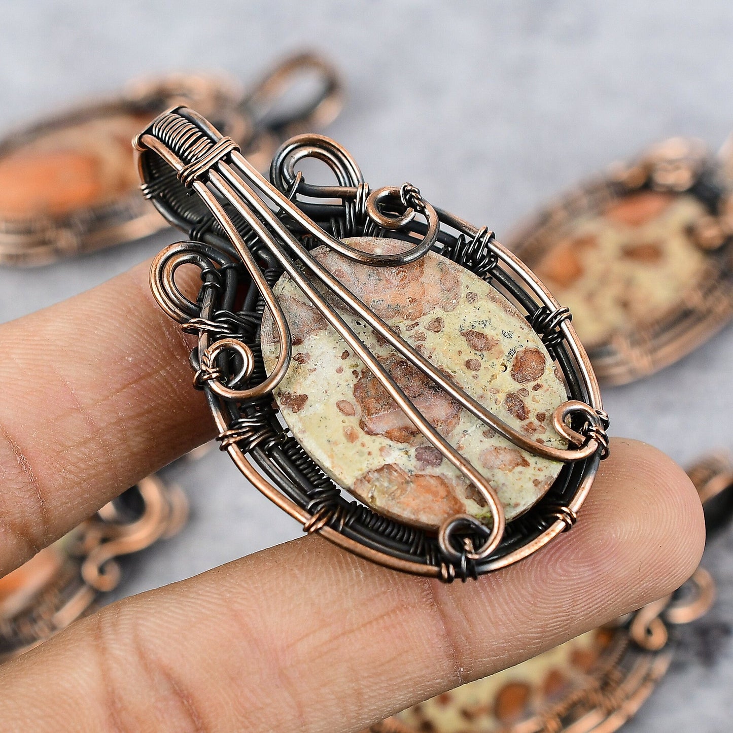 Brown Asteroid Jasper Gemstone Pendant