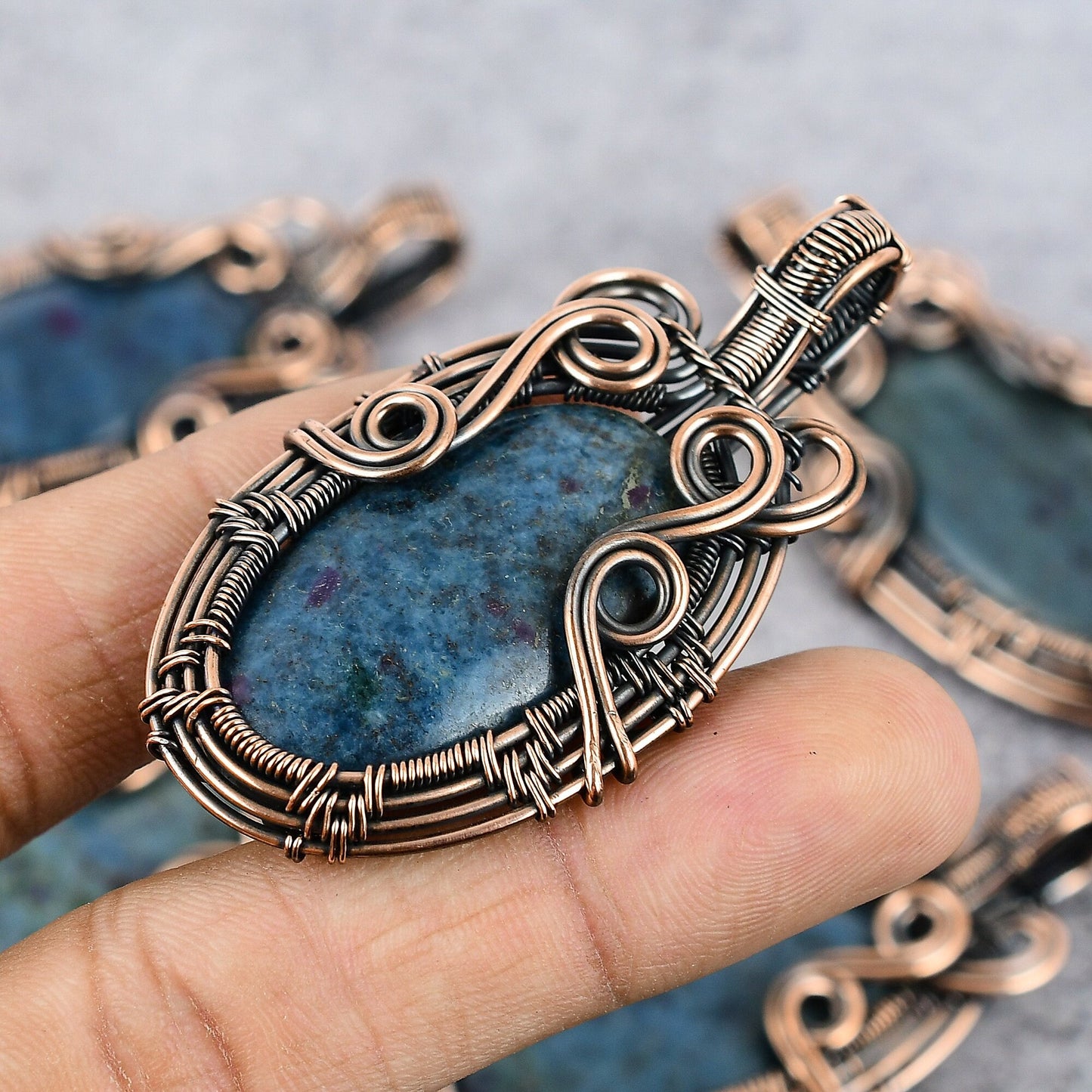 Blue Ruby Kyanite Gemstone Pendant
