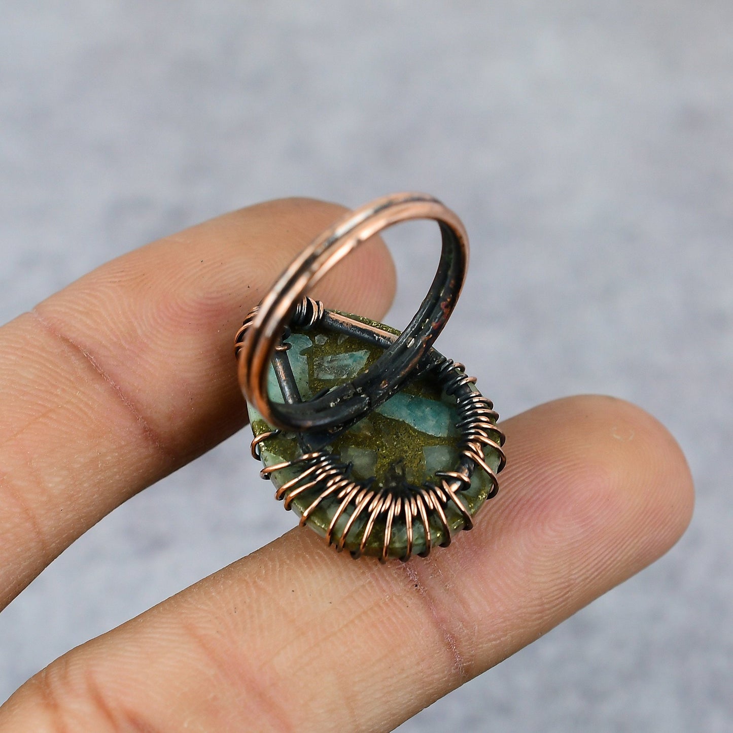 Blue Larimar Gemstone Ring