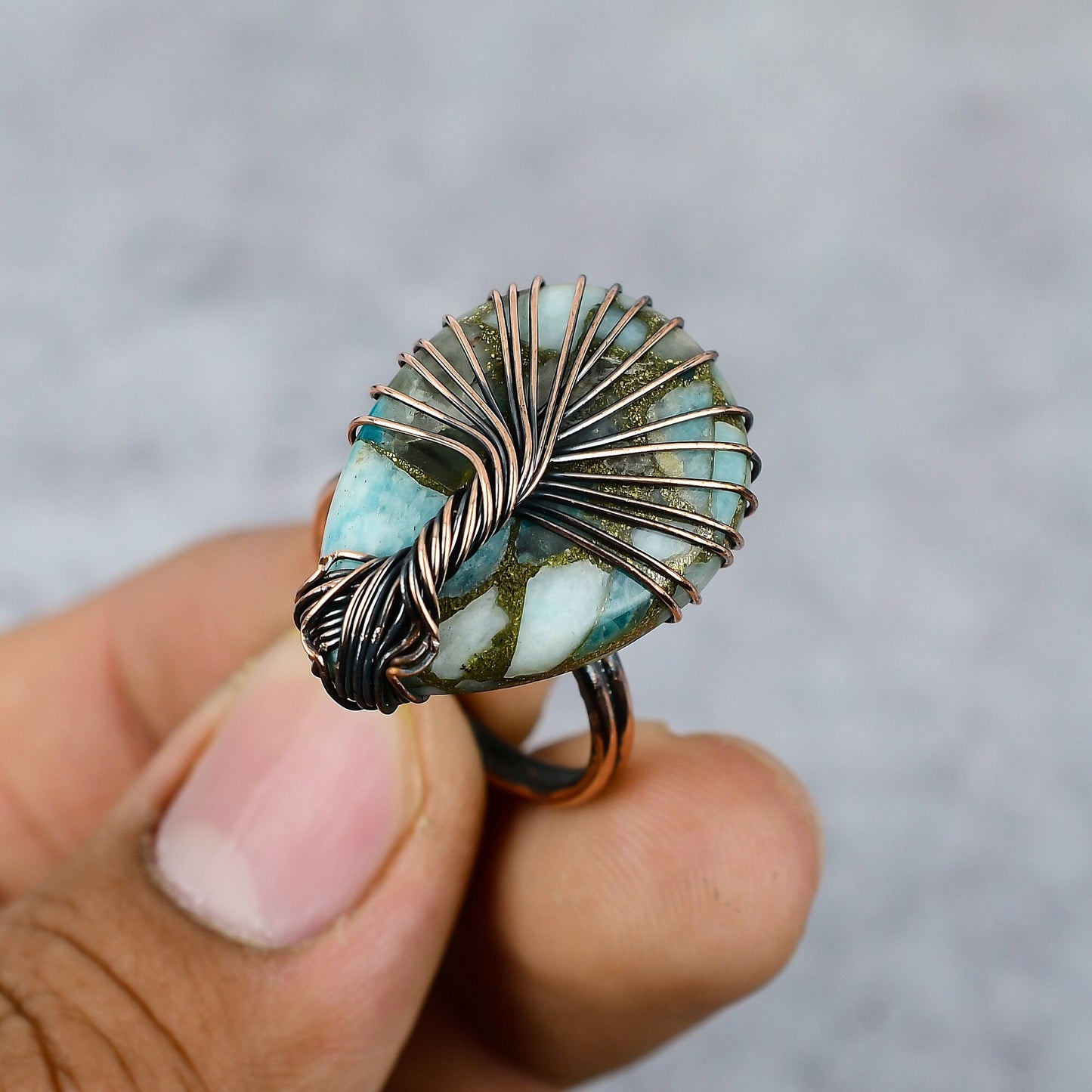 Blue Larimar Gemstone Ring