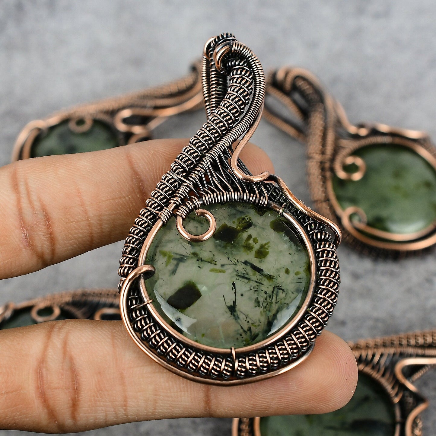 Green Prehnite Gemstone Pendant