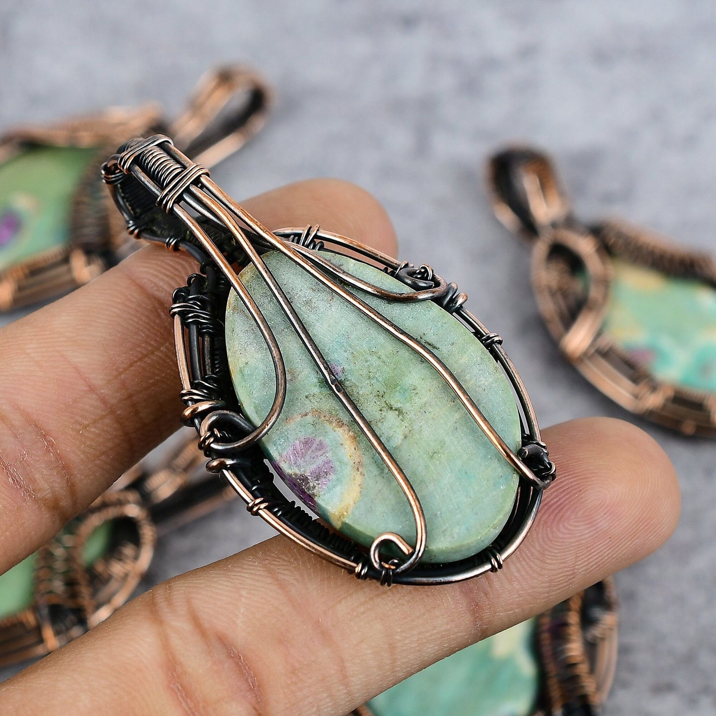 Ruby in Fuchsite Green Gemstone Pendant