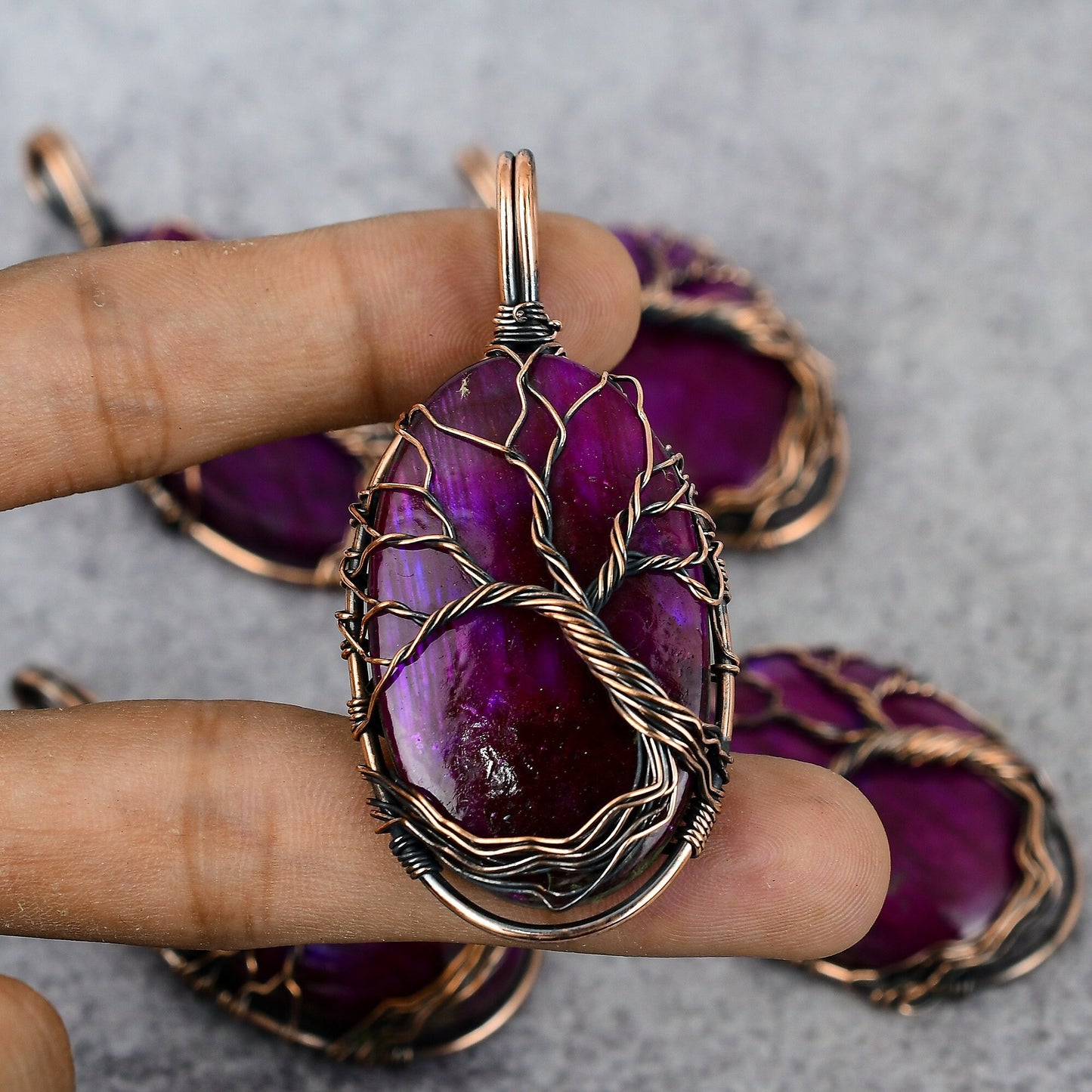 Pink Fire Labradorite Gemstone Pendant