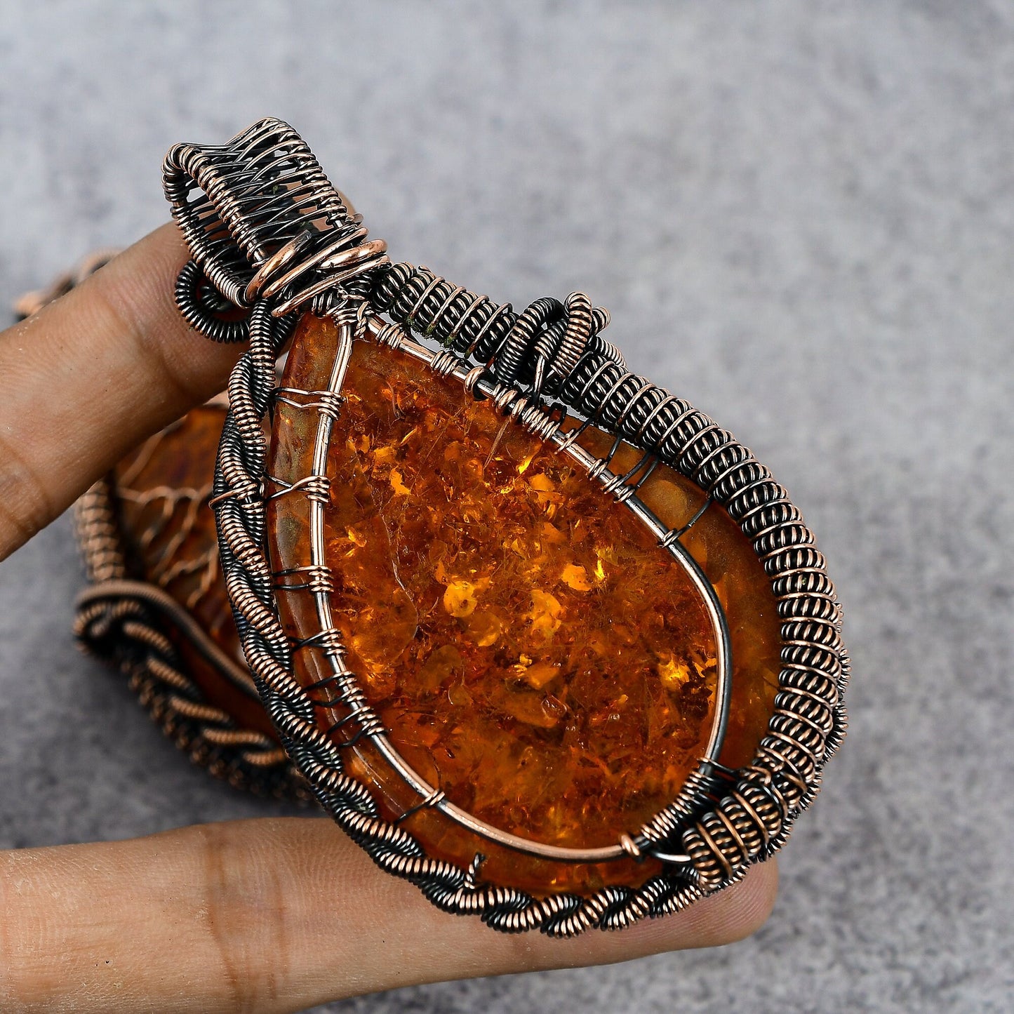 Golden Amber Gemstone Pendant