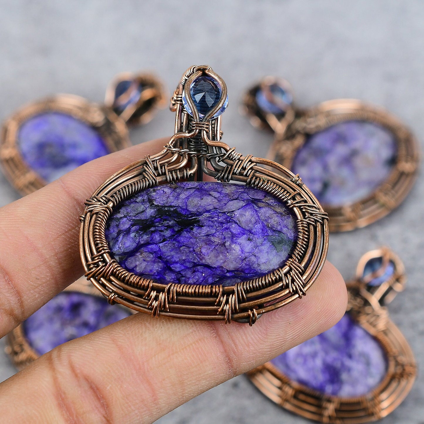 Blue Dendrite Opal Gemstone Pendant