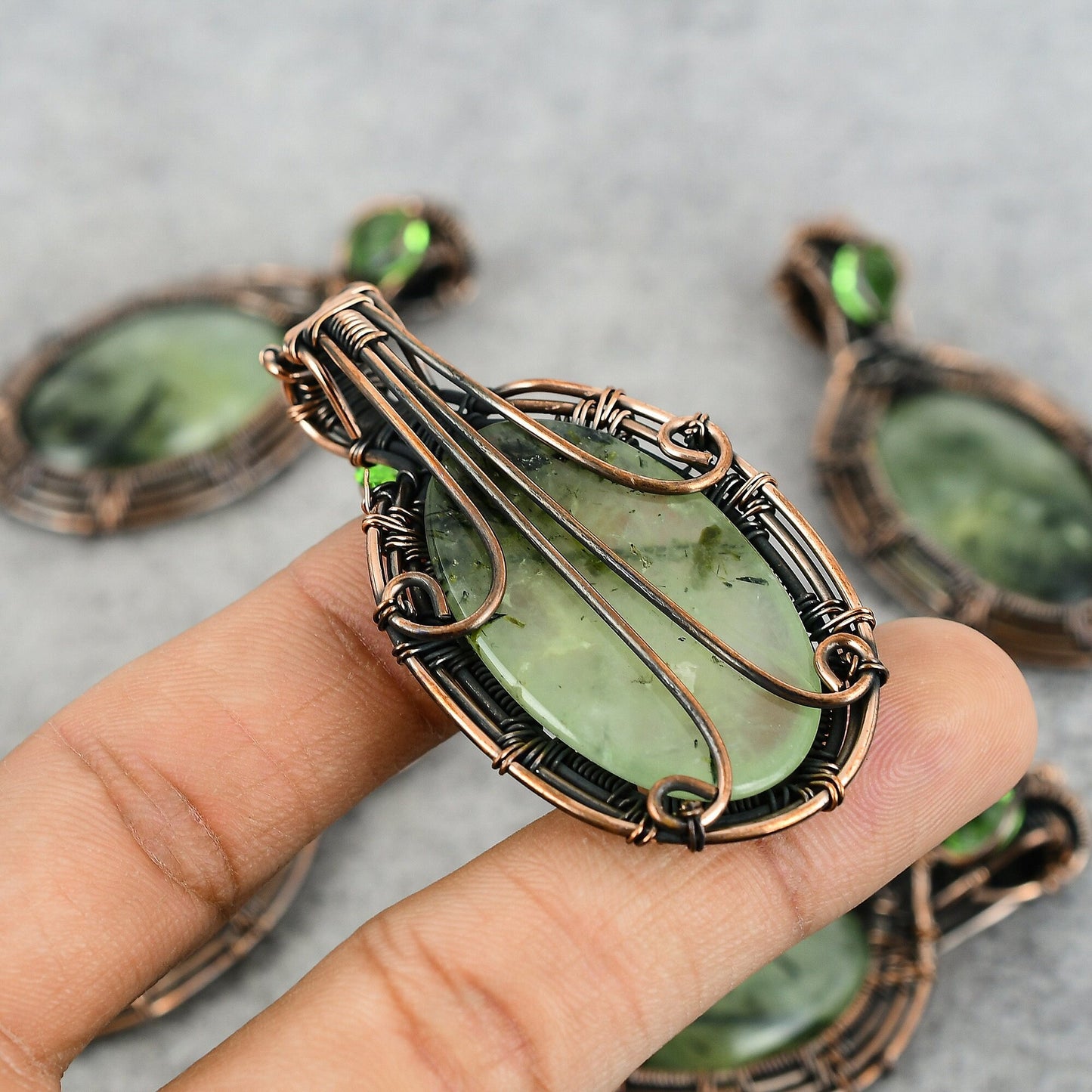 Green Prehnite Gemstone Pendant