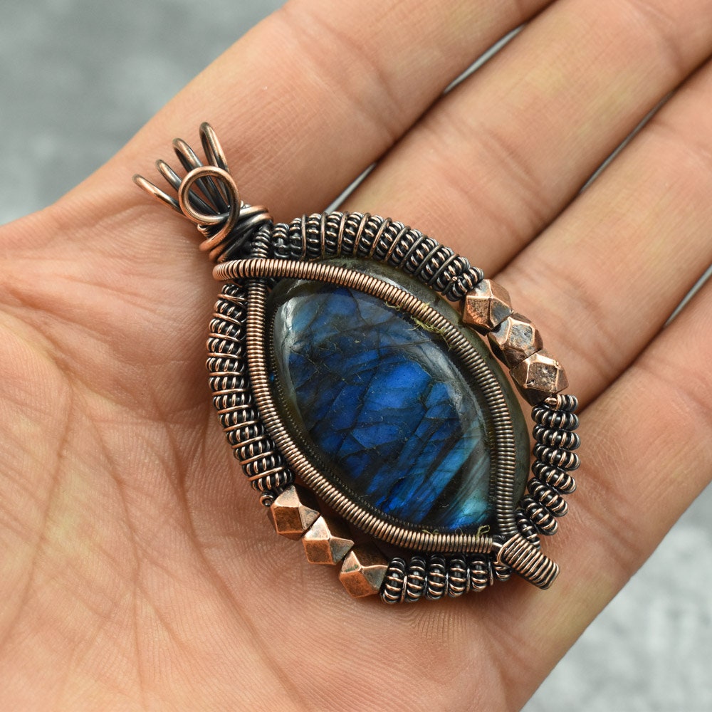 Blue Labradorite Gemstone Pendant