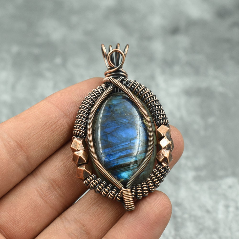 Blue Labradorite Gemstone Pendant