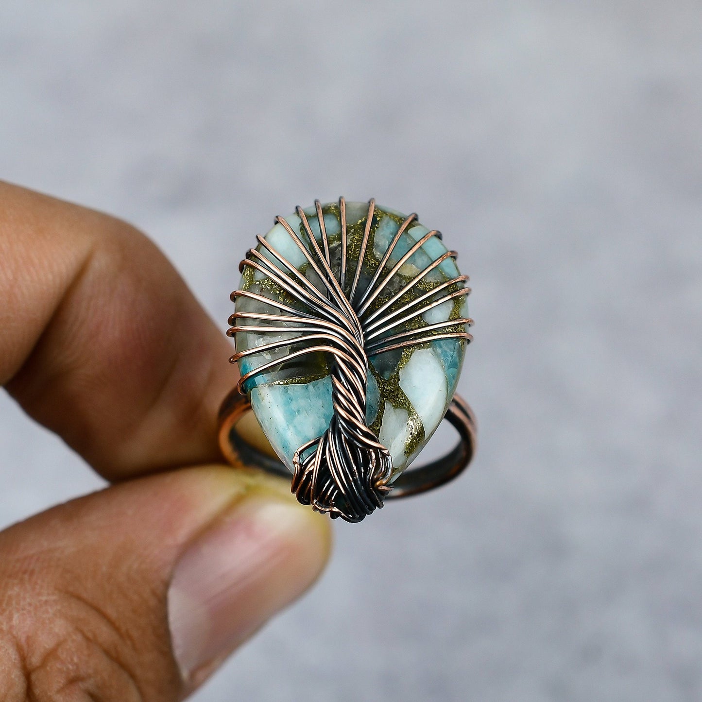 Blue Larimar Gemstone Ring