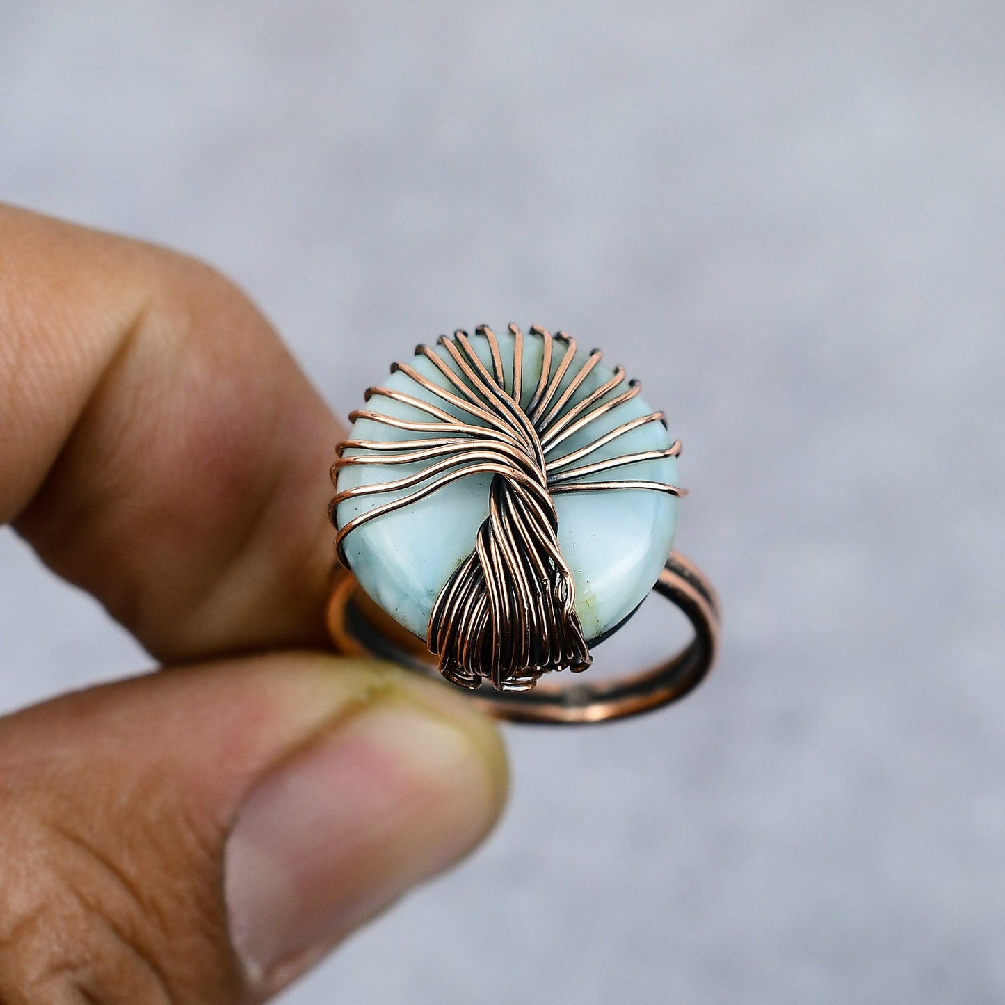 Blue Larimar Gemstone Ring