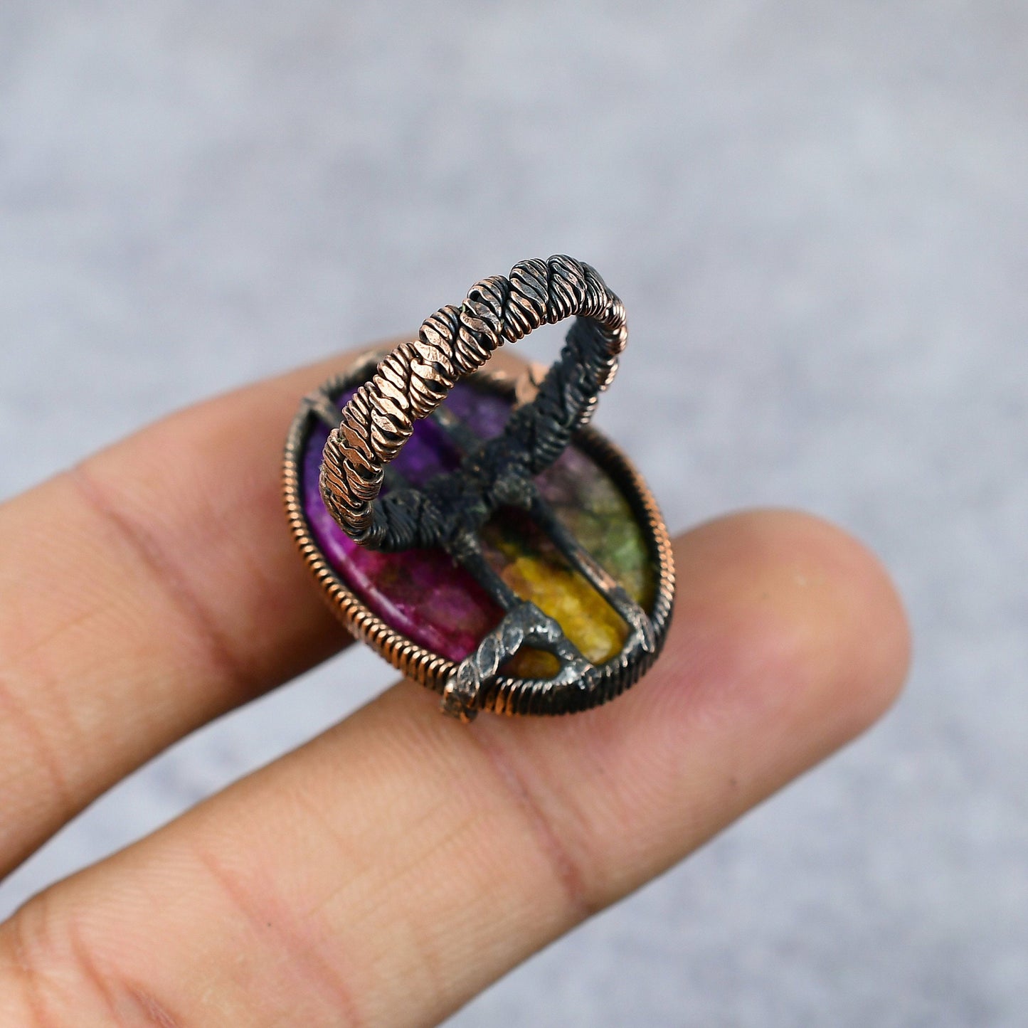 Rainbow Solar Quartz Gemstone Ring