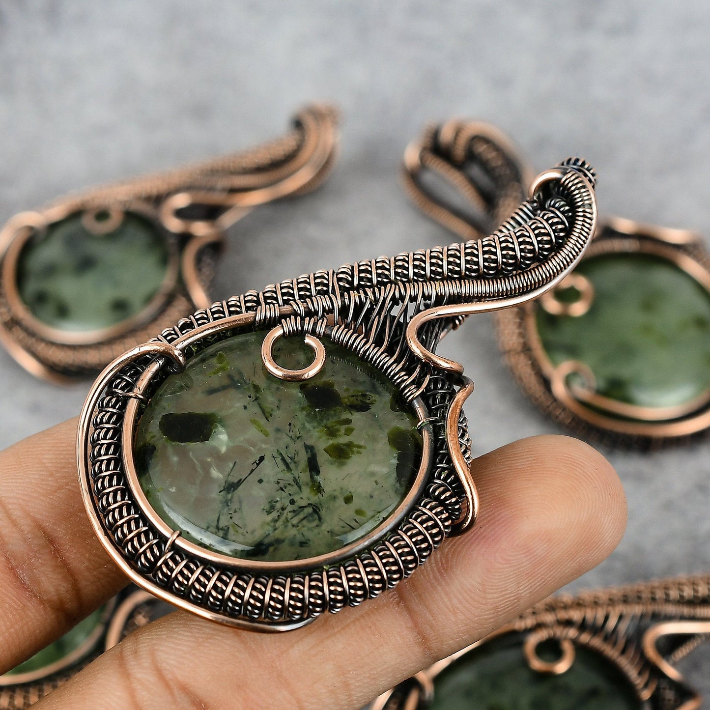 Green Prehnite Gemstone Pendant