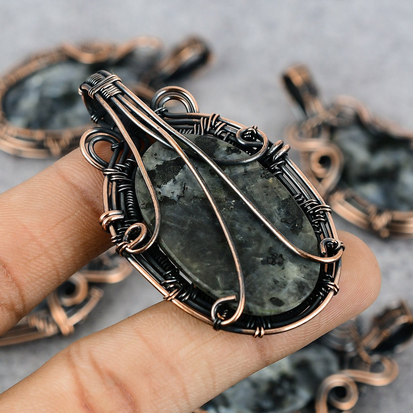 Gray Larvikite Gemstone Pendant