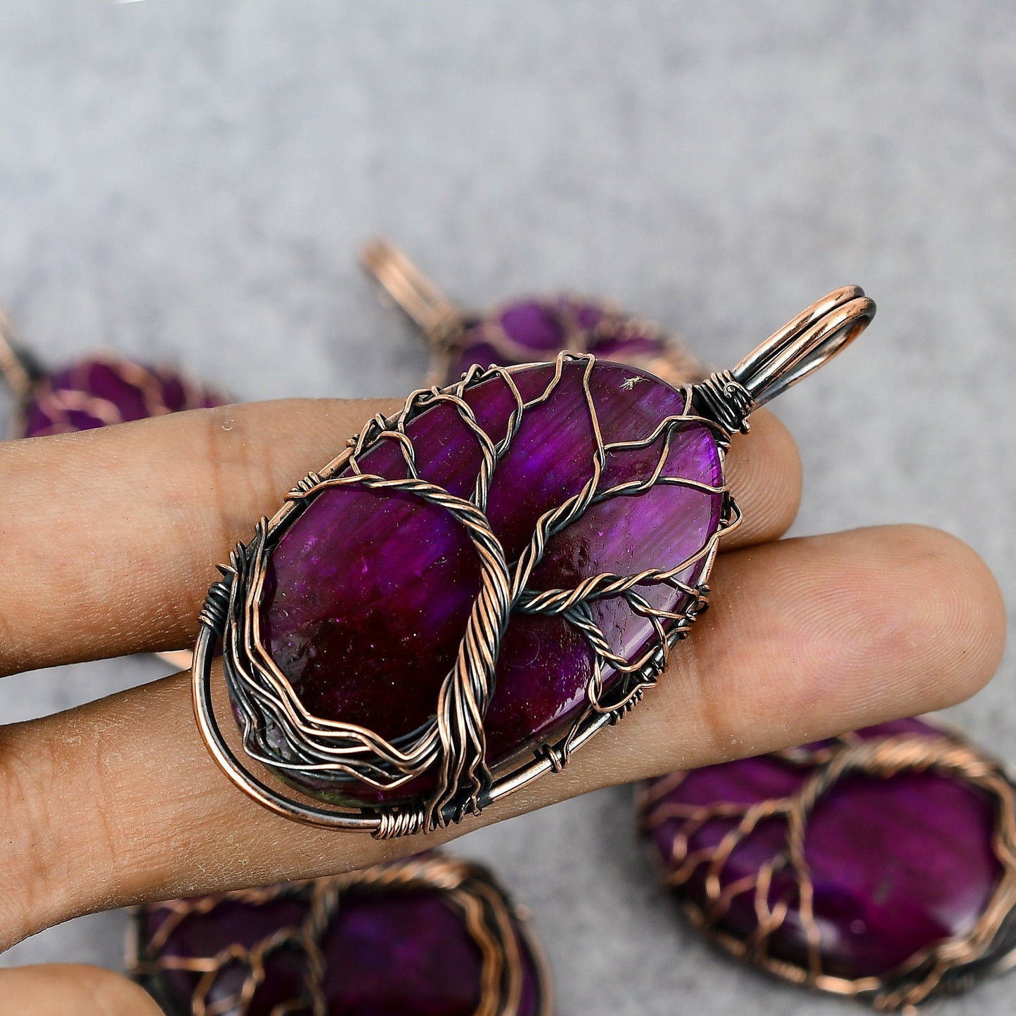 Pink Fire Labradorite Gemstone Pendant