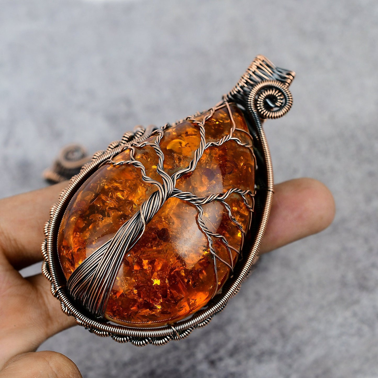Golden Amber Gemstone Pendant