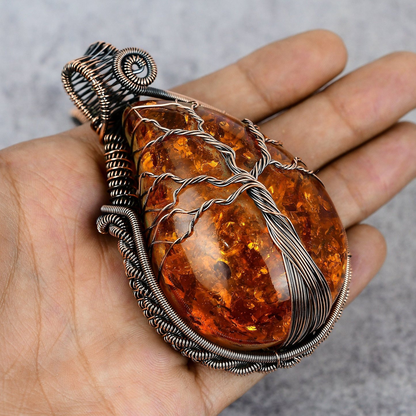 Golden Amber Gemstone Pendant