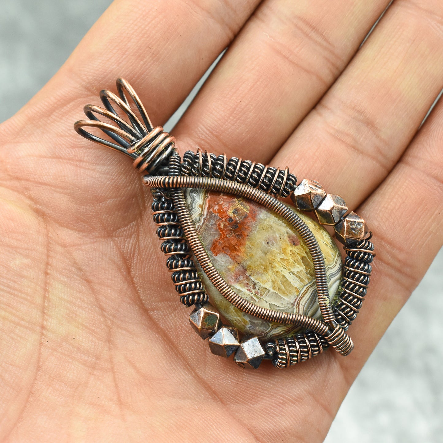 Multicolor Crazy Lace Agate Gemstone Pendant