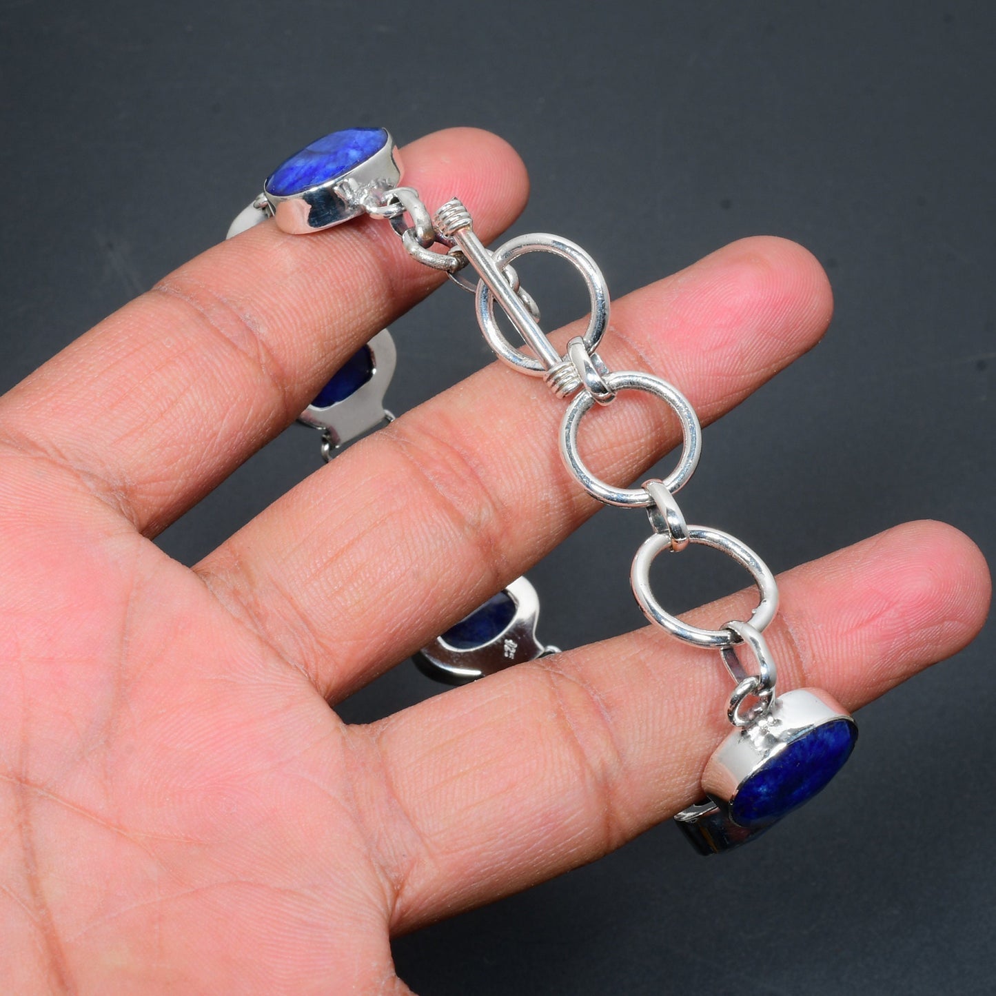 Blue Burmese Sapphire Gemstone Bracelet