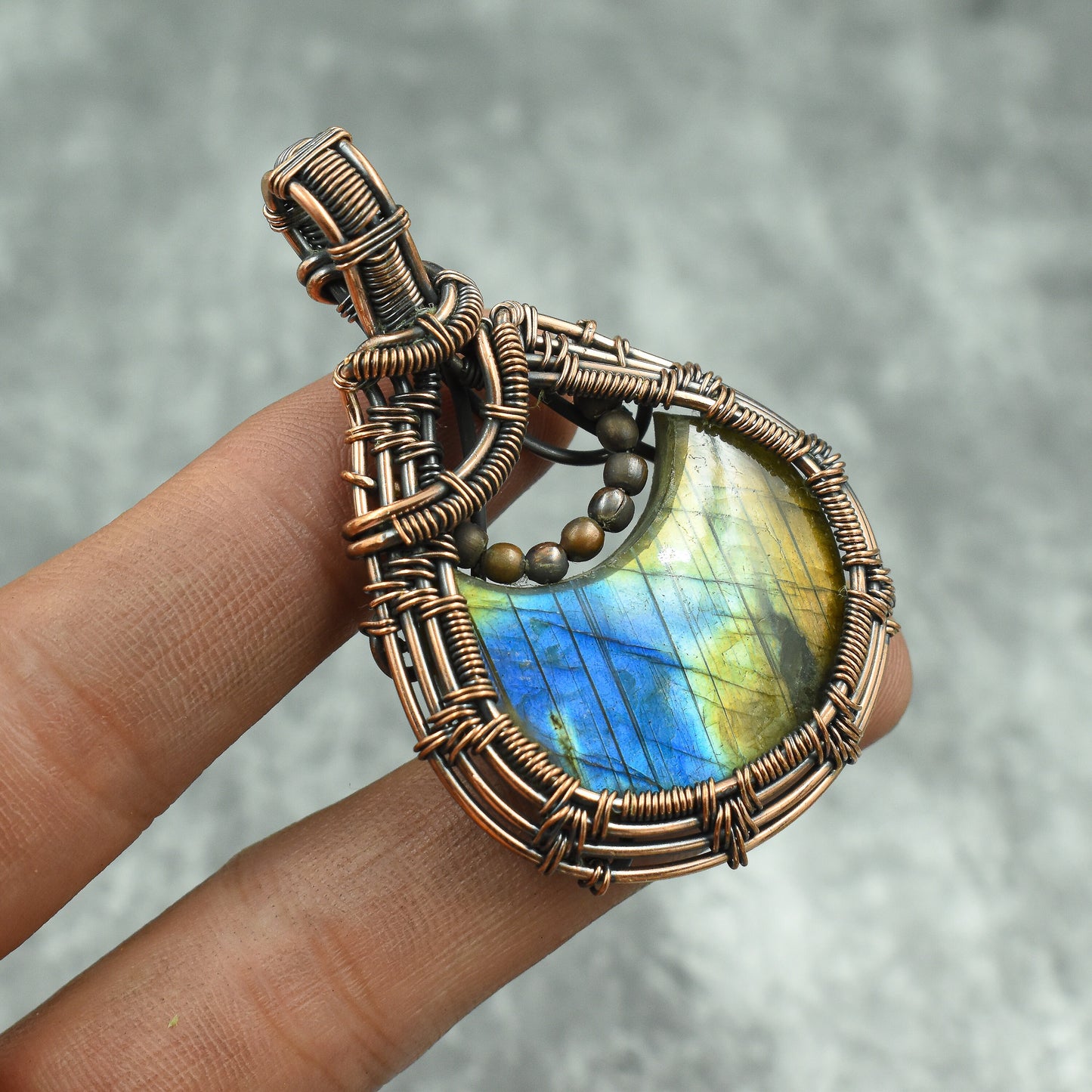Copper Labradorite Gemstone Pendant