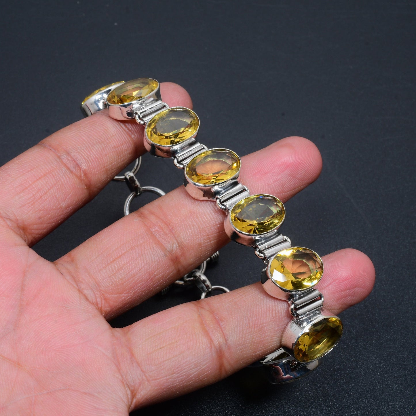 Purple Citrine Gemstone Bracelet