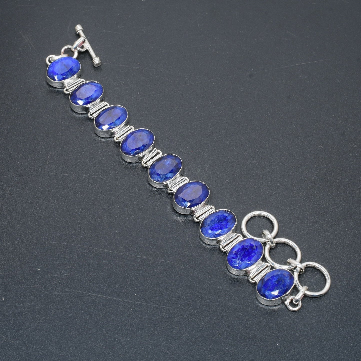 Blue Burmese Sapphire Gemstone Bracelet