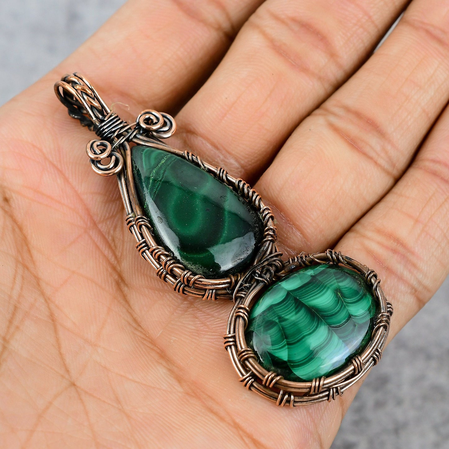 Green Malachite Gemstone Pendant