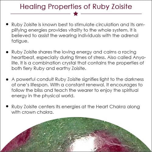 Green Ruby Zoisite and Moonstone Gemstone Pendant