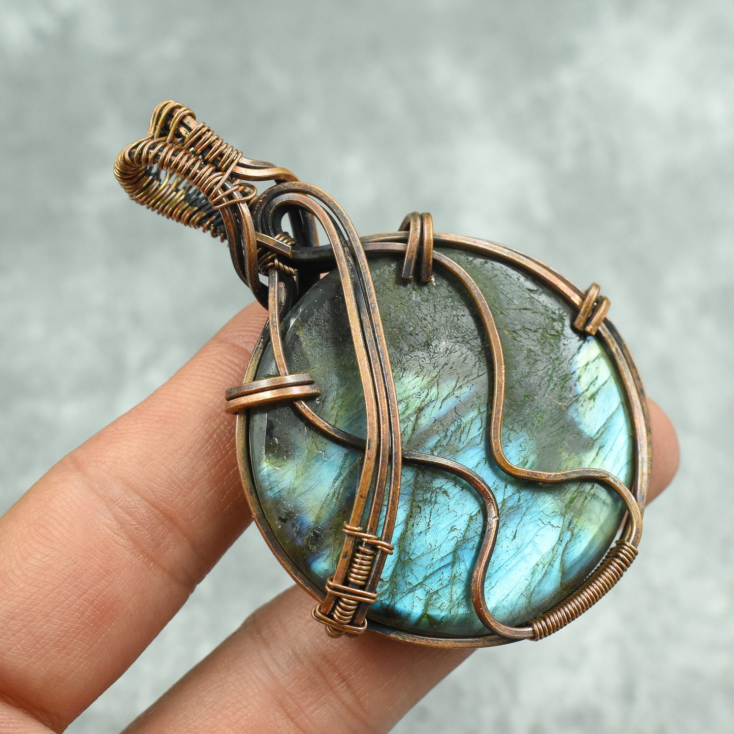 Blue Labradorite Gemstone Pendant